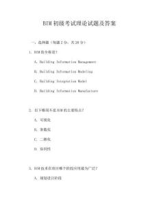 BIM初级考试理论试题及答案