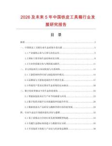 2026及未來5年中國鐵皮工具箱行業(yè)發(fā)展研究報告