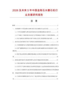 2026及未來5年中國金剛石水磨石機行業發展研究報告