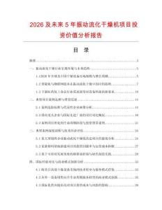 2026及未來5年振動流化干燥機項目投資價值分析報告