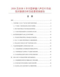 2026及未來5年中國單鍵八聲芯片市場現狀數據分析及前景預測報告