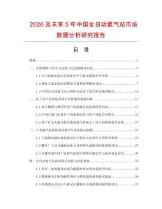 2026及未來5年中國全自動氫氣站市場數據分析研究報告