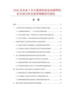 2026及未來5年中國單相發電電焊兩用機市場分析及競爭策略研究報告