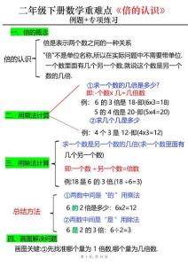 二年級下數學重難點《倍的認識》例題+專項練習