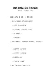 2025年跨行業職業技能測試卷