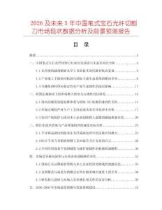 2026及未來5年中國筆式寶石光纖切割刀市場現狀數據分析及前景預測報告