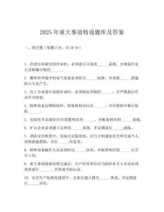 2025年重大事故特设题库及答案