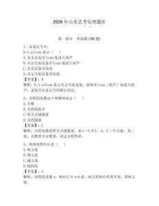 2026年山東藝考樂理題庫帶答案（輕巧奪冠）