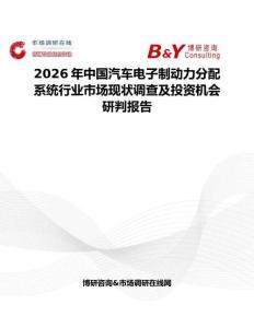 2026年中國汽車電子制動力分配系統行業市場現狀調查及投資機會研判報告