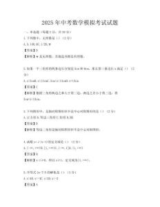 2025年中考數學模擬考試試題