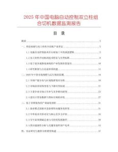 2025年中國電腦自動控制雙立柱組合切機數據監測報告