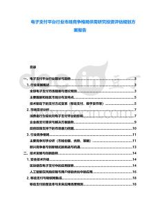 電子支付平臺行業(yè)市場競爭格局供需研究投資評估規(guī)劃方案報告