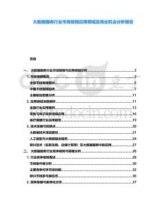 大数据服务行业市场规模应用领域及商业机会分析报告