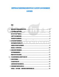 俄羅斯光纖通信領域深度研究及行業競爭與未來發展趨勢分析報告