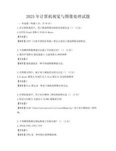 2025年計算機視覺與圖像處理試題