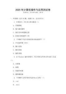 2025年計算機操作與應用測試卷