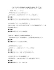 知識產權戰略布局與保護實務試題