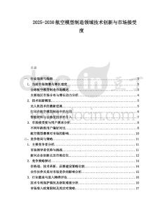2025-2030航空模型制造領(lǐng)域技術(shù)創(chuàng)新與市場(chǎng)接受度