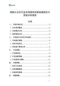 銅制大頭釘行業(yè)市場營銷創(chuàng)新戰(zhàn)略制定與實施分析報告