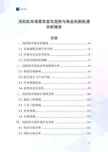 淺松機(jī)市場(chǎng)需求變化趨勢(shì)與商業(yè)創(chuàng)新機(jī)遇分析報(bào)告