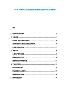 2026中國紅土鎳礦高壓酸浸液膜法除雜中試驗證報告