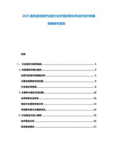2025氦氖激光醫(yī)療設(shè)備行業(yè)市場(chǎng)供需分析治療技術(shù)發(fā)展策略研究報(bào)告