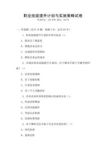 職業(yè)技能提升計(jì)劃與實(shí)施策略試卷