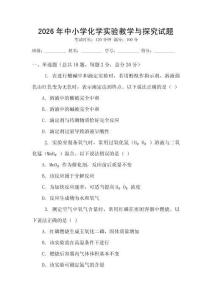 2026年中小學化學實驗教學與探究試題
