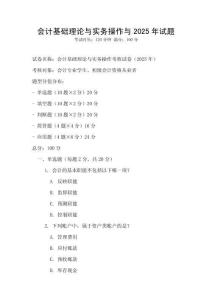會計基礎理論與實務操作與2025年試題
