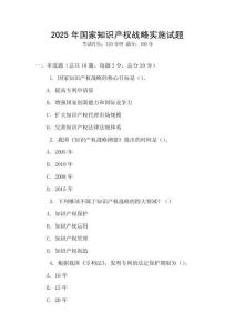 2025年國家知識產權戰略實施試題
