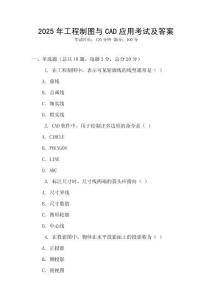 2025年工程制圖與CAD應用考試及答案