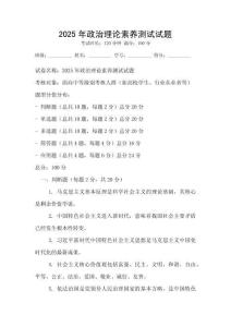 2025年政治理論素養測試試題