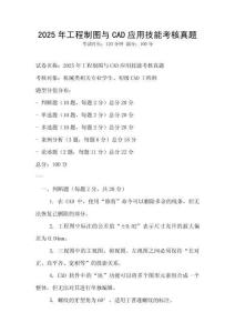 2025年工程制圖與CAD應(yīng)用技能考核真題