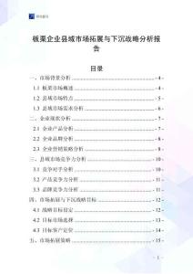板栗企業縣域市場拓展與下沉戰略分析報告