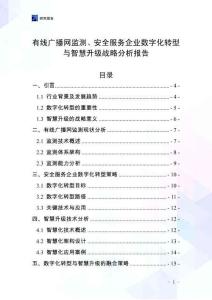 有線廣播網(wǎng)監(jiān)測(cè)、安全服務(wù)企業(yè)數(shù)字化轉(zhuǎn)型與智慧升級(jí)戰(zhàn)略分析報(bào)告
