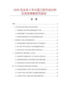 2026及未來5年中國刀把市場分析及競爭策略研究報告