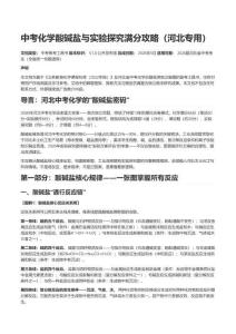 中考化學酸堿鹽與實驗探究滿分攻略（河北專版-酸堿鹽一張圖全掌握+推斷題三線交匯法+本土化工情境+實驗方案評估三角度）
