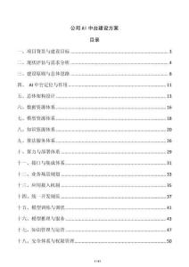 公司AI中臺建設方案
