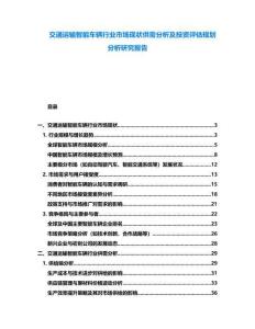 交通運(yùn)輸智能車輛行業(yè)市場(chǎng)現(xiàn)狀供需分析及投資評(píng)估規(guī)劃分析研究報(bào)告