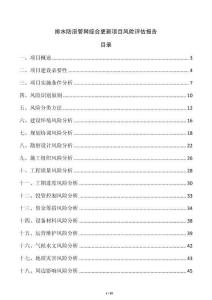 排水防澇管網綜合更新項目風險評估報告