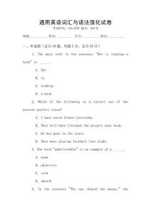 通用英語(yǔ)詞匯與語(yǔ)法強(qiáng)化試卷