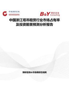 中國浙江塔吊租賃行業(yè)市場占有率及投資前景預(yù)測分析報告