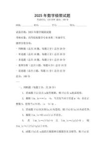 2025年數學極限試題