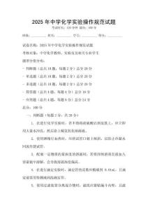 2025年中學(xué)化學(xué)實(shí)驗(yàn)操作規(guī)范試題
