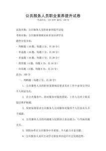 公共服務(wù)人員職業(yè)素養(yǎng)提升試卷