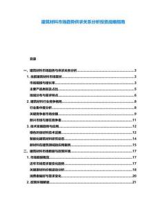 建筑材料市場趨勢供求關(guān)系分析投資戰(zhàn)略指南