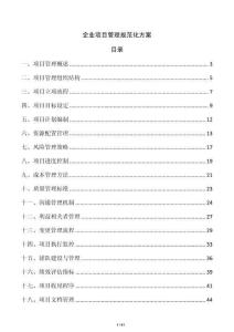 企業(yè)項(xiàng)目管理規(guī)范化方案