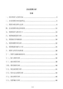 企業(yè)預(yù)算分析