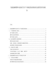 氫能源燃料電池汽車產(chǎn)業(yè)鏈發(fā)展現(xiàn)狀及投資評估報告