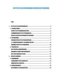 電子支付行業(yè)市場(chǎng)供需發(fā)展分析及移動(dòng)支付投資規(guī)劃
